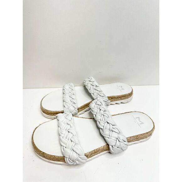 Marc Fisher Sandals Womens Size 7.5 Off White Jaimee Leather Espadrille Shoes - Picture 1 of 8